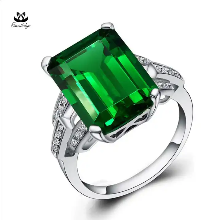 D1, Art Deco Ring, 20ct Big Huge Square Gem, Vintage Jewelry Design#D1 –  Silver Embrace
