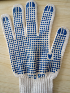 Cheap black pvc dots gloves cotton white Working gloves the hand - Product Image 5