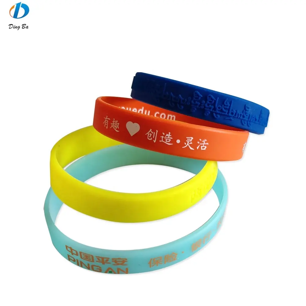 Wholesale rubber bracelet custom logo cheap silicone wristbands