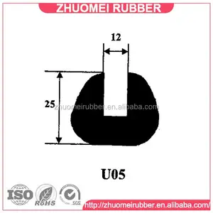 Wire Mesh Screen Capping Rubber Strip Ekstrusi Bentuk U