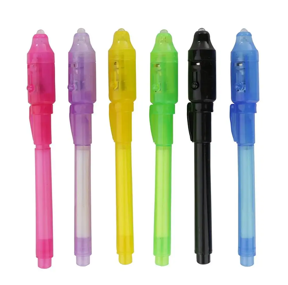 UV עט עם אולטרה סגול אור/invisible דיו עט/עט בלתי נראה כיף פעילות לילדים מסיבת טובות רעיונות מתנות