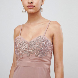 Señoras Bandeau Maxi vestido Sexy triángulo encaje ajuste Slim Fit vestido <span class=keywords><strong>de</strong></span> baile muslo Split <span class=keywords><strong>maternidad</strong></span> Natural noche <span class=keywords><strong>fiesta</strong></span> satén vestido - Product Image 4