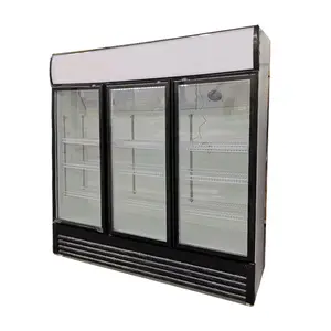 Commerciale verticale 3 porte in vetro frigorifero bevanda fredda vetrina con display A LED