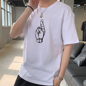 Hot New Products Originality Streetwear Plain White Hombres Camisetas - Product Image 1