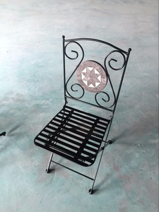 3 टुकड़ा आउटडोर गार्डन आंगन मोज़ेक मेज और कुर्सियों बिस्ट्रो सेट - Product Image 4