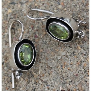 925 Sterling Silver Gemstone <b>Earring</b> Jewelry, Natural <b>Peridot</b> Gemstone Silver Jewelry, Antique Handmade Silver Jewelry Exporter - Product Image 1