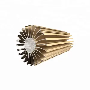 Extruded industrial Aluminum round fin heat sink bar for industry