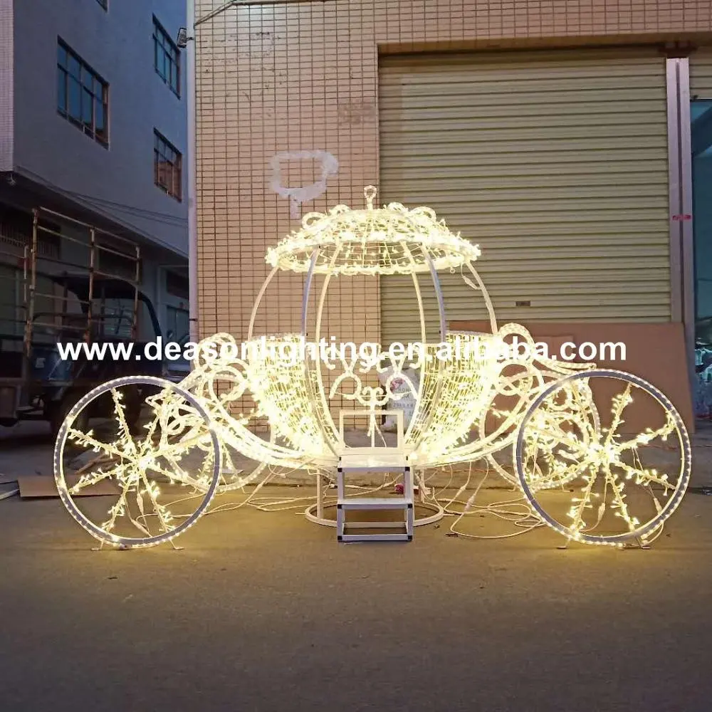Natal/Feriado/casamento iluminado de carruagem da cinderela