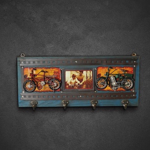 Retro decorazione della parete cornice per foto <span class=keywords><strong>Vintage</strong></span> in metallo artigianale fatto a mano cornice per foto <span class=keywords><strong>Vintage</strong></span> con ganci 4 pezzi per la decorazione domestica - Product Image 4