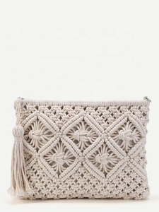 Macrame กระเป๋าสะพายไหล่กระเป๋าโท้ท,กระเป๋าชายหาดสะพายข้าง - Product Image 3