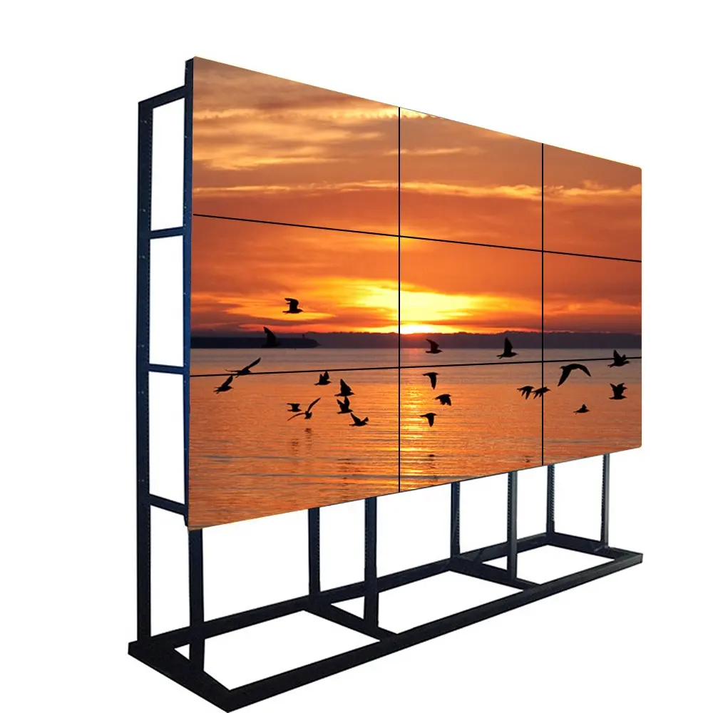 Commercial Floor Stand Big Size Indoor Multi Screen Splicing Advertising Video Wall Lcd 4X4 HD Video Wall Controller