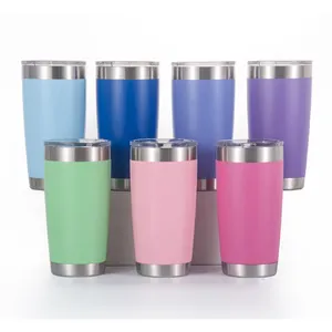 Stainless Steel Beer Tumbler with Lid,20oz Vacuum Insulated Travel Mug,Tumblers for Hot Coffee and Cold Drinks