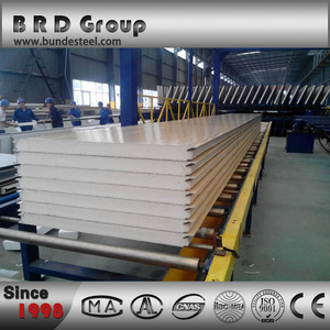 PU superficie de metal de construcción de aislamiento térmico paneles sandwich techo de aluminio placa de calidad HIG H / muro - Product Image 1