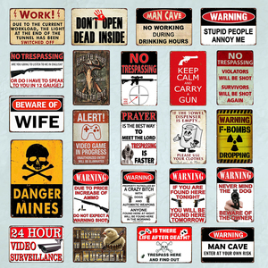Decorazione murale pericolo nessun trasgredire pistola metallo segni Poster Vintage - Product Image 1