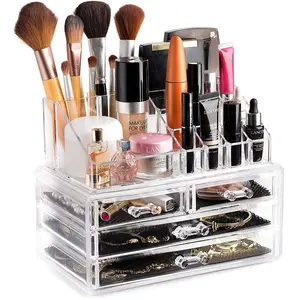 Jewelry & Cosmetic/Makeup Storage Organizer Makeup with Drawers Plastic Cosmetic Organizer