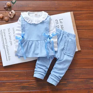 Bộ Quần Áo Ba Món Cho Bé Gái, Bộ Đồ Mùa Thu Hàn Quốc Chất Liệu Cotton