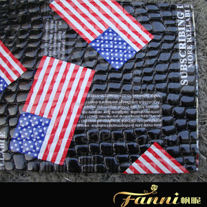 Newspaper estilo retrô couro falso tecido, bandeira dos eua impresso do jornal couro pvc impresso couro sintético - Product Image 5