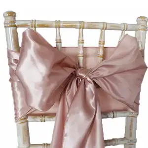 A buon mercato calda raso oro rosa telai della sedia per la cerimonia nuziale