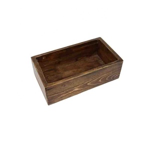 Boîte en bois rustique caisses en bois poignées découpées bricolage décoratif boîte en bois de nidification boîte au trésor - Product Image 2