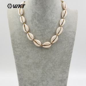 WT-JN036 all'ingrosso nuovi gioielli naturali fai da te in arrivo eleganti con <span class=keywords><strong>oro</strong></span> 24 carati per <span class=keywords><strong>collana</strong></span> di conchiglie bianche regalo di compleanno ragazza - Product Image 5