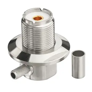 SO239 UHF Female Right Angle Crimp Connector for RG58 RG142 LMR195 Coaxial Cable