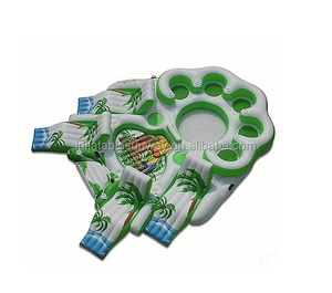 2016 Khổng Lồ 10 Người <span class=keywords><strong>Inflatable</strong></span> Nước Bè <span class=keywords><strong>Pool</strong></span> Nhiệt Đới Tahiti Công Viên Đại Dương Đảo Nổi - Product Image 1