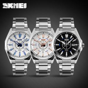 Skmei urban style 9118 다이얼 watch 대 한 men auto date japan movt quartz watch stainless steel 백 방수 5atm - Product Image 6