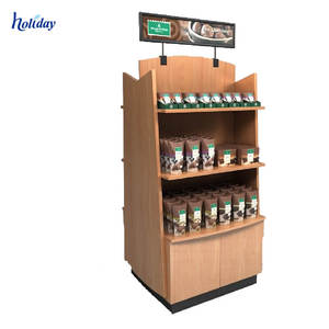 Due Laterali Promozionali Supermercato Display In Legno Personalizzato Cubi Per La Bevanda/Bottiglia - Product Image 1
