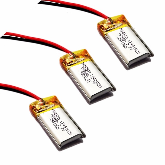 100mAh 3.7v Li-polymer Battery LP401525 Pknergy CE/RoHS Certified Small Rechargeable Lipo Battery