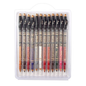 Ensemble de crayons Eyeliner imperméables à double tête avec manche en rondin 12 pièces avec taille-crayon - Product Image 5