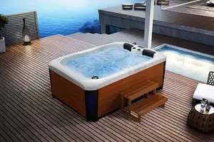 Massagem Hidro Spa ao ar livre 2 Pessoas Banheira de Hidromassagem Branca Design Quadrado Independente Adulto inclui escorredor Drenagem Accessories-<span class=keywords><strong>NJ</strong></span>-696 - Product Image 5