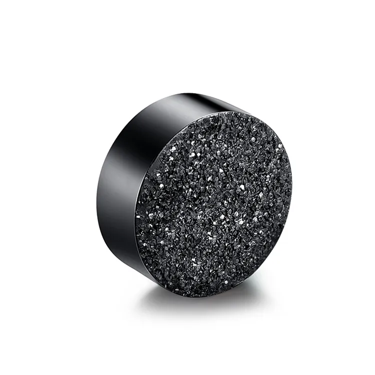 Alibaba Online Shopping Magnet Black Stone Matt Titanium Stud Earrings For Men