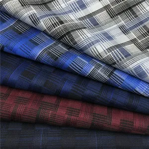 63% Poliestere 35% viscosa 2% elastan miscela materiale flanella blu navy disegno atto a soddisfare vestito di pantaloni degli uomini tessuto della giacca sportiva - Product Image 1