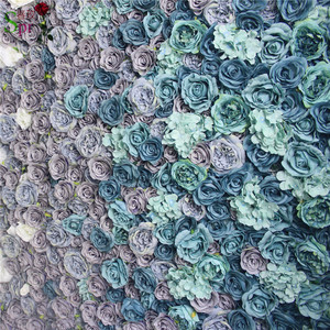 SPR Miễn Phí Vận Chuyển 24 Cái/bộ Màu Trắng Xanh Ombre Wedding Dịp Nhân Tạo Rose Flower Tường Backdrop Nhà Máy Bán Hàng - Product Image 5