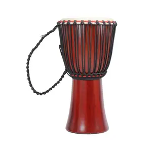 卸売手彫り本物のアフリカロープdjembeドラム、djembe、アフリカドラムKF10