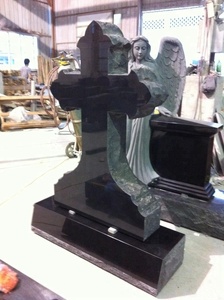 Grabstein im westlichen Stil Kreuz-Monument Shanxi Schwarzer Granit Grabstein - Product Image 4