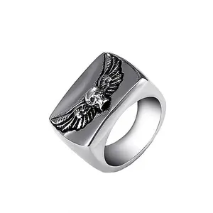 Charms men rings 2019 china factory hot sale metal accessories 316l stainless steel jewelry