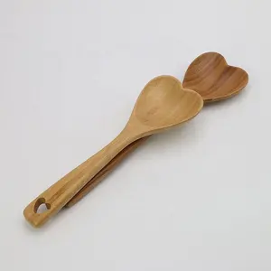Cucchiaio a Cuore in Legno di Bambù e Acacia Ecologico per San Valentino e Festa della Mamma - Product Image 4