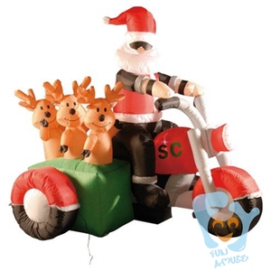 Personalizado al aire libre interior Navidad decoración inflable Santa Claus en Motobike - Product Image 1