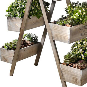 Gran jardín de madera planta de almacenamiento de acrílico de rack de flor con 6 de caja - Product Image 4