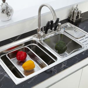 Évier de cuisine, <span class=keywords><strong>double</strong></span> bol avec poubelle - Product Image 3