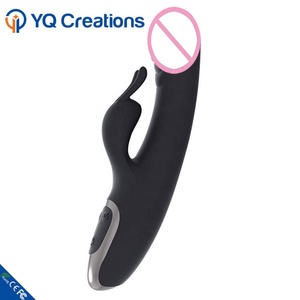 12 velocità Femminile Doppio Motore Molle Del Silicone Dildo di Vibrazione Nero Vibratore Del Coniglio Delle Donne - Product Image 5