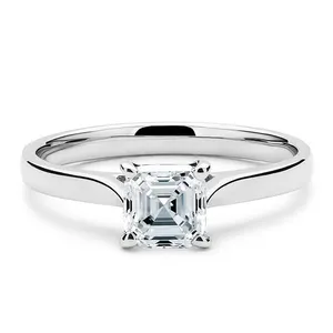 18K withe gold 925 sterling silver solitaire cushion diamond engagement diamond ring price