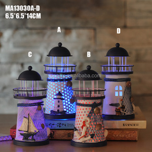 Ywbeyond Mediterrane stijl midden size led vuurtoren ijzer bruiloft decoratie craft verjaardagscadeautjes nautische decor