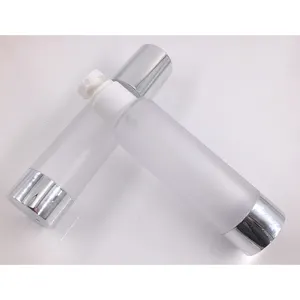 Hengjian 100ml 3oz fosco airless plástico fino névoa spray garrafa com capa de prata para toner cosmético e perfume