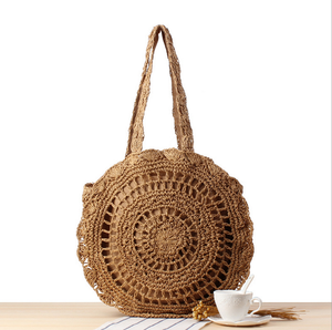 Crochet Knitting Hollow Out Handmade Handbag <strong>Straw</strong> Tote <strong>Bag</strong> Rattan <strong>Bag</strong> Women - Product Image 1