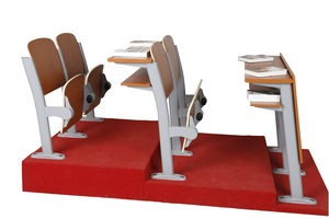 Brun Pas Cher Rangée École Bureau De Conférence Double Couleur <span class=keywords><strong>Chaise</strong></span> De <span class=keywords><strong>Classe</strong></span> 2 Personne Bureaux - Product Image 4