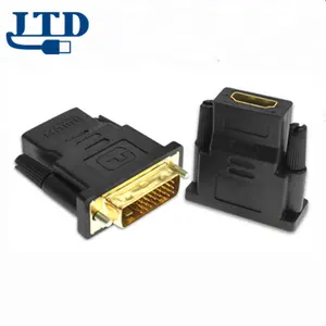 DVI D 24 + 1 25 Pin Male untuk HDMI Perempuan Berlapis Emas Converter untuk HDTV TV