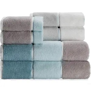 Maya Seaglass Bath Towel Set 100% Combed Cotton Premium Quality Multi Pattern Color, Heavy Weight Plush Absorbent