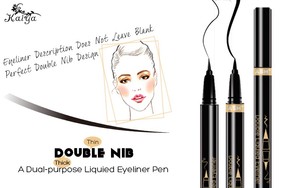 Offre Spéciale Maquillage Eye-Liner OEM MINCE Précis Plume Vegan <span class=keywords><strong>Magique</strong></span> Eyeliner Stylo Adhésif Imperméable À L'eau Cosmétiques Crayon Crayon Noir - Product Image 3